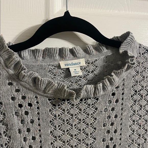 Sundance open knit ruffle neck top - Picture 6 of 9
